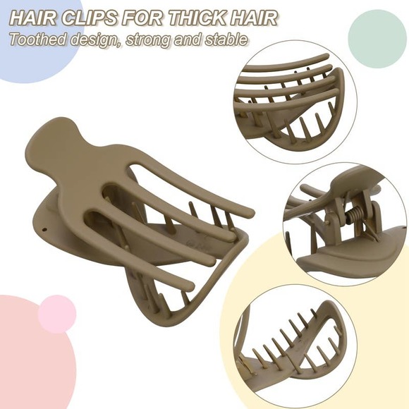 4Pcs French Hair Clips Non-Slip Strong Grip Wide Teeth Matte Barrette for Women - Picture 3 of 7